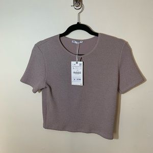 NWT | Zara Y2K shirred keyhole crop top